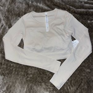 Lululemon ebb to street long sleeve size 4 natural ivory NWT